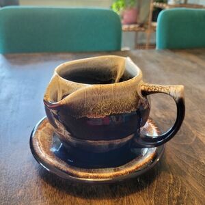 Vintage Pfaltzgraff Gravy Boat Consulter With Under Plate